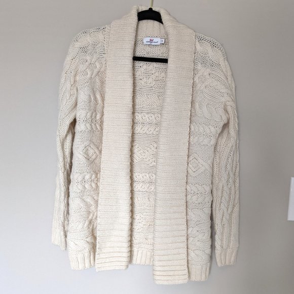 Vineyard Vines Sweaters - Vineyard Vines Wool Cable Knit Ivory Cardigan